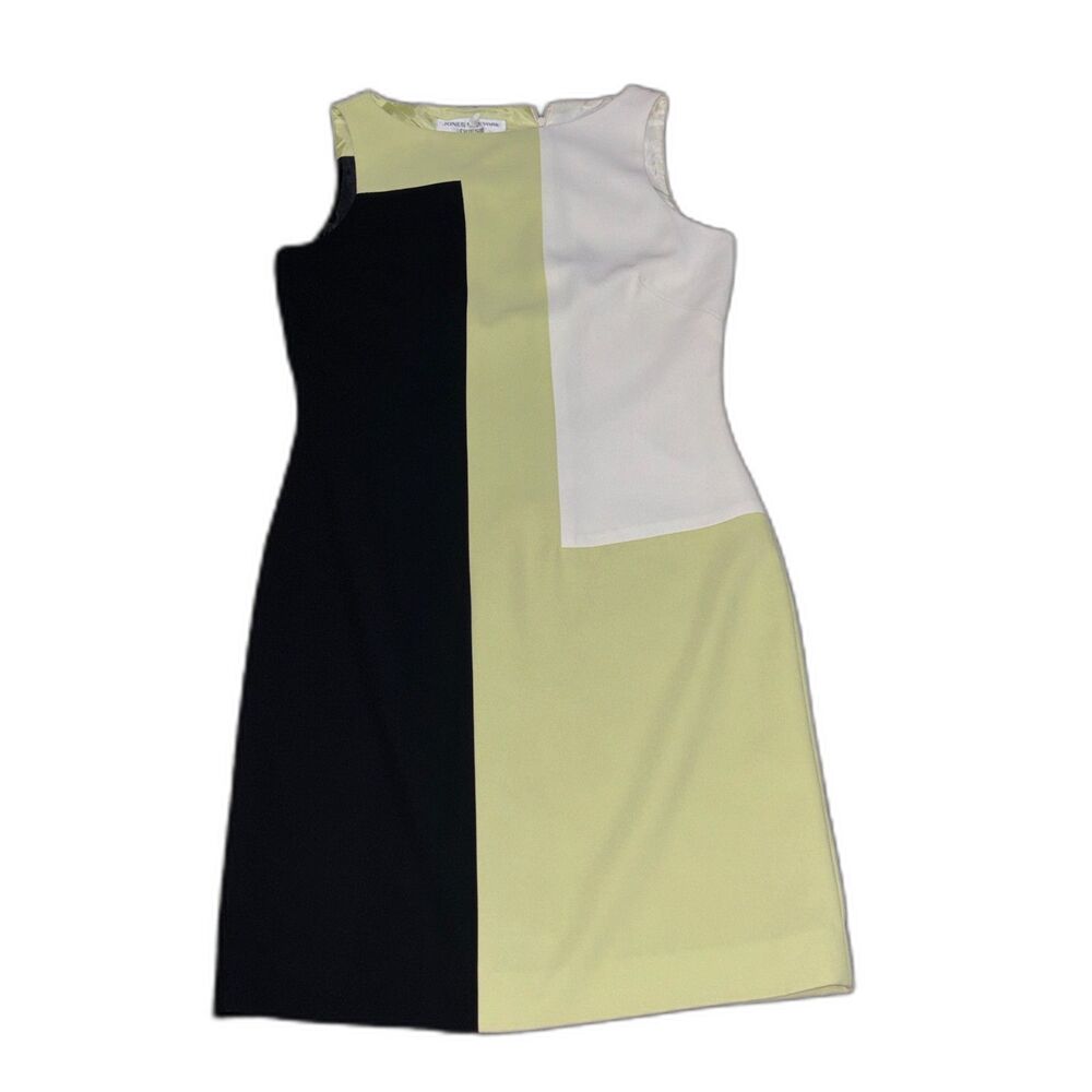 Jones New York Vintage Colorblock Sleeveless High Neck Dress Size Medium